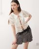 Reclaimed Vintage Reclaimed Vintage tea top with lace inserts and collar-White - 1