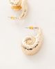 Reclaimed Vintage Reclaimed Vintage teardrop chubby shell hoop earrings in gold - 3