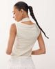 Reclaimed Vintage Reclaimed Vintage textured jersey and lace slash neck tank top and matching scarf in cream-White - 3