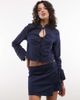 Reclaimed Vintage Reclaimed Vintage tie detail skort in navy - part of a set-Multi - 1