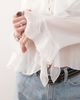Reclaimed Vintage Reclaimed Vintage tie front boho blouse with ruffles in white - 3