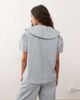 Reclaimed Vintage Reclaimed Vintage tie front denim top with oversized collar in blue pinstripes - part of a set - 4