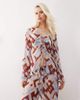 Reclaimed Vintage Reclaimed Vintage tie front sheer beach top in geo print-Multi - 1