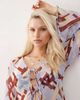 Reclaimed Vintage Reclaimed Vintage tie front sheer beach top in geo print-Multi - 3