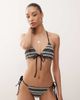 Reclaimed Vintage Reclaimed Vintage tie front triangle bikini top in black and white crochet-Multi - 1