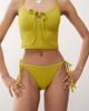 Reclaimed Vintage Reclaimed Vintage tie side bikini bottom in green paisley texture-Multi - 2