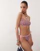 Reclaimed Vintage Reclaimed Vintage tie side bikini bottom in pink seersucker gingham - 1