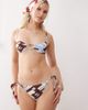 Reclaimed Vintage Reclaimed Vintage tie side bikini bottom with beads in brown and blue geo print-Multi - 4
