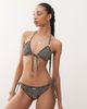 Reclaimed Vintage Reclaimed Vintage tie side bikini bottom with frills in black and white gingham seersucker-Multi - 2