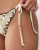 Reclaimed Vintage Reclaimed Vintage tie side bikini bottom with frills in chocolate heart print-Neutral - 3