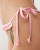 Reclaimed Vintage Reclaimed Vintage tie side bikini bottom with pink ruffles in brown polka dot print - 4