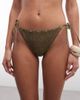 Reclaimed Vintage Reclaimed Vintage tie side bikini bottom with studs in green paisley print-Multi - 2