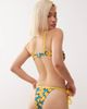 Reclaimed Vintage Reclaimed Vintage tie side bikini bottoms with contrast binding in fruity lemon print-Multi - 3
