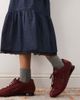 Reclaimed Vintage Reclaimed Vintage tiered midi skirt with lace trim in indigo denim-Blue - 3