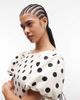 Reclaimed Vintage Reclaimed Vintage top with puff sleeves in black and white polka dot-Multi - 4