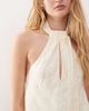 Reclaimed Vintage Reclaimed Vintage top with scarf detail in cream satin jacquard-Multi - 2