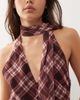 Reclaimed Vintage Reclaimed Vintage top with scarf in spliced burgundy check print-Multi - 2