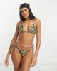 Reclaimed Vintage Reclaimed Vintage triangle bikini bottom in animal print-Multi - 4