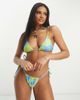 Reclaimed Vintage Reclaimed Vintage triangle bikini bottom in blue & yellow blurred floral-Multi - 3