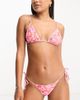 Reclaimed Vintage Reclaimed Vintage triangle bikini bottom in pink floral print-Multi - 1