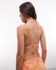 Reclaimed Vintage Reclaimed Vintage triangle bikini top with studs in orange paisley print-Multi - 4