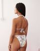 Reclaimed Vintage Reclaimed Vintage triangle ribbed bikini top with shell print in white-Multi - 2