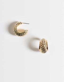 Reclaimed Vintage Reclaimed Vintage twisted chunky hoops in gold