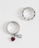 Reclaimed Vintage Reclaimed Vintage two pack of star rings-Silver - 2