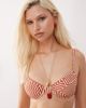 Reclaimed Vintage Reclaimed Vintage underwire bikini top in butter yellow and burgundy stripe print-Multi - 1