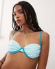 Reclaimed Vintage Reclaimed Vintage underwire bikini top with contrast binding in blue - 2