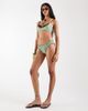 Reclaimed Vintage Reclaimed Vintage underwire bikini top with frill layer in brown and green polka dots-Multi - 2