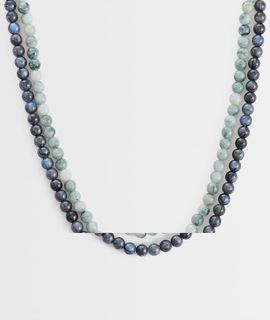 Reclaimed Vintage Reclaimed Vintage Unisex 2-pack beaded necklaces in blue-Multi