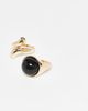 Reclaimed Vintage Reclaimed Vintage Unisex 2-pack wraparound rings with faux black stone in gold - 2