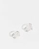 Reclaimed Vintage Reclaimed Vintage Unisex 2 ring pack with faux stones in silver tone-Multi - 1