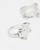 Reclaimed Vintage Reclaimed Vintage Unisex 2 ring pack with faux stones in silver tone-Multi - 2