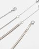 Reclaimed Vintage Reclaimed Vintage unisex 2 row necklace with blue stone in silver - 3