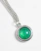 Reclaimed Vintage Reclaimed Vintage Unisex 2 row necklace with green stone pendant in silver tone - 3