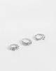 Reclaimed Vintage Reclaimed Vintage unisex 3 pack of molten rings in silver - 1