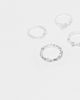 Reclaimed Vintage Reclaimed Vintage unisex 4-pack gem molten rings in slim profile-Silver - 2