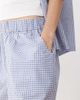 Reclaimed Vintage Reclaimed Vintage Unisex boxy pull on shorts in blue and white gingham-Multi - 4