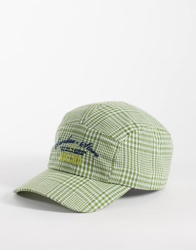 Reclaimed Vintage Reclaimed Vintage unisex cap with ice cream branding in green gingham