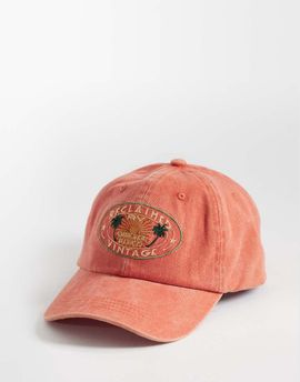 Reclaimed Vintage Reclaimed Vintage unisex cap with vacation print in washed orange