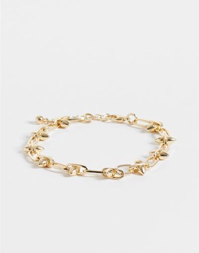 Reclaimed Vintage Reclaimed Vintage unisex chain link bracelet in gold