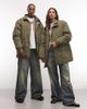 Reclaimed Vintage Reclaimed Vintage unisex contrast toggle waist green jacket - 1