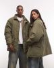 Reclaimed Vintage Reclaimed Vintage unisex contrast toggle waist green jacket - 2