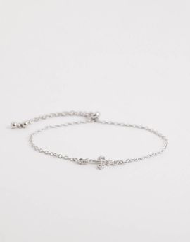 Reclaimed Vintage Reclaimed Vintage unisex cross chain bracelet in silver