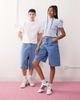 Reclaimed Vintage Reclaimed Vintage Unisex denim jorts in bleach wash-Blue - 1