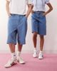Reclaimed Vintage Reclaimed Vintage Unisex denim jorts in bleach wash-Blue - 2