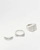 Reclaimed Vintage Reclaimed Vintage unisex engraved signet ring pack set in silver - 1