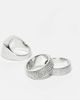 Reclaimed Vintage Reclaimed Vintage unisex engraved signet ring pack set in silver - 2